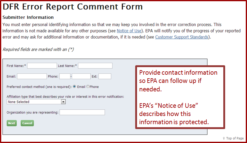 Step 3: Provide contact information